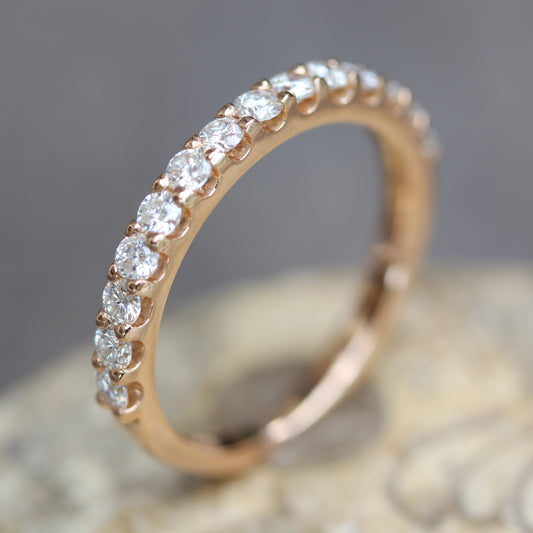 The Estella Ring | Lab Diamond Round Pavé Set Wedding