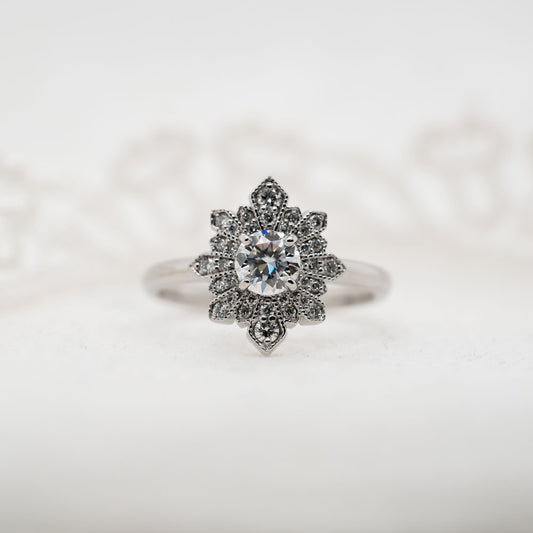 The Eugenie Ring | Lab Diamond Edwardian Statement Engagement Halo