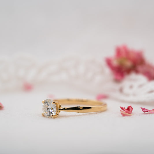 The Evangeline Ring | Round Lab Diamond Vintage Engagement Solitaire