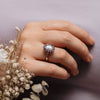 The Fleur Ring | Oval Lab Diamond Vintage Engagement Halo