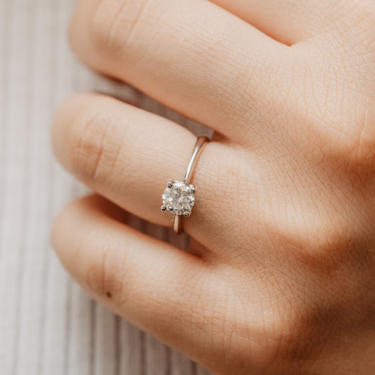 The Frankie Ring | 0.65ct VS1 Lab Diamond Round 18k Gold Four Claw Engagement Solitaire