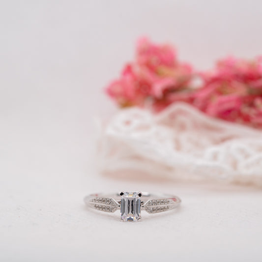The Harper Ring | Lab Diamond Vintage Emerald Cut Engagement