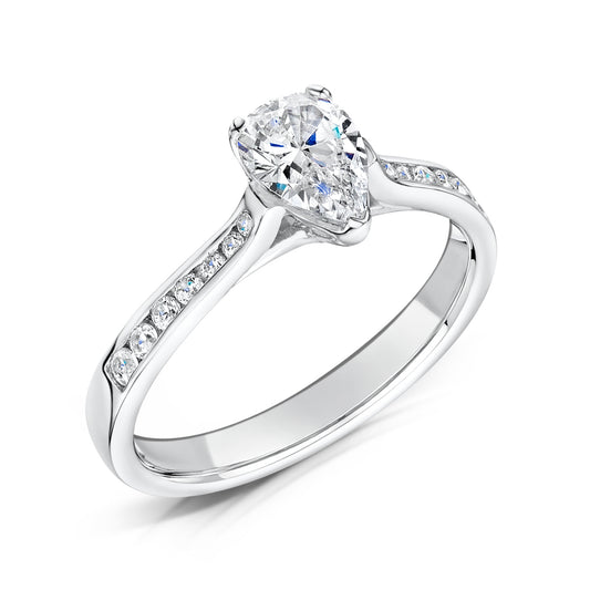 The Irene Ring | Pear Cut Lab Grown Diamond Channel Set Engagement