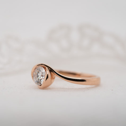 The Kalika Ring | Round Cut Rosebud Lab Diamond Engagement Solitaire