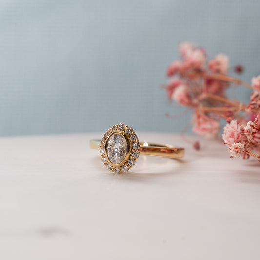 The Lenore Ring | Lab Grown Diamond Oval Cut Engagement Halo