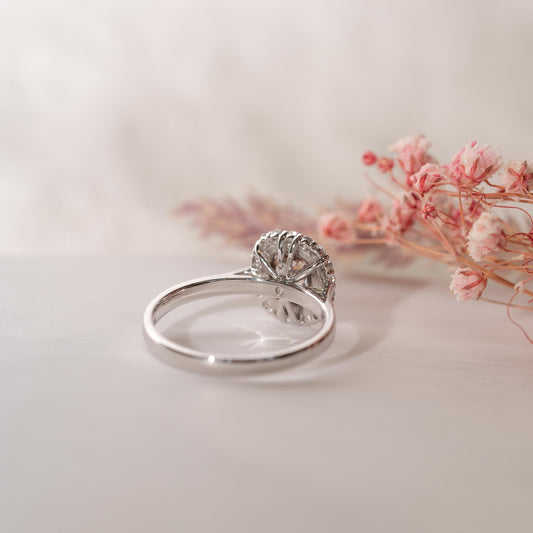 The Lovina Ring | Lab Diamond Cushion Cut Engagement Halo
