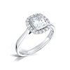 The Lovina Ring | Lab Diamond Cushion Cut Engagement Halo