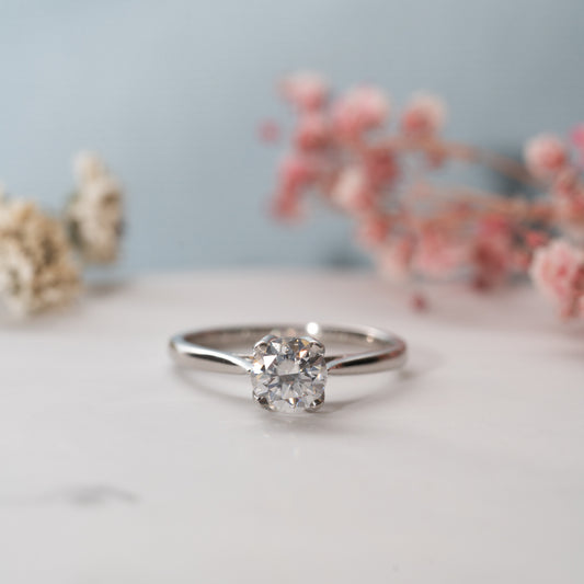 The Lucille Ring | Moissanite Floral Round Cut Engagement Solitaire