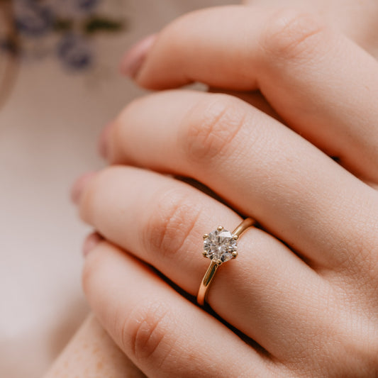 The Marabelle Ring | Lab Diamond Round Six Claw Engagement Solitaire
