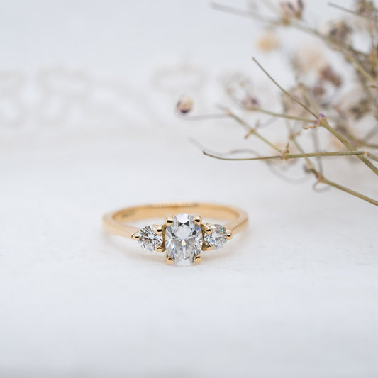 The Melody Ring | Oval Cut Moissanite Engagement Trilogy