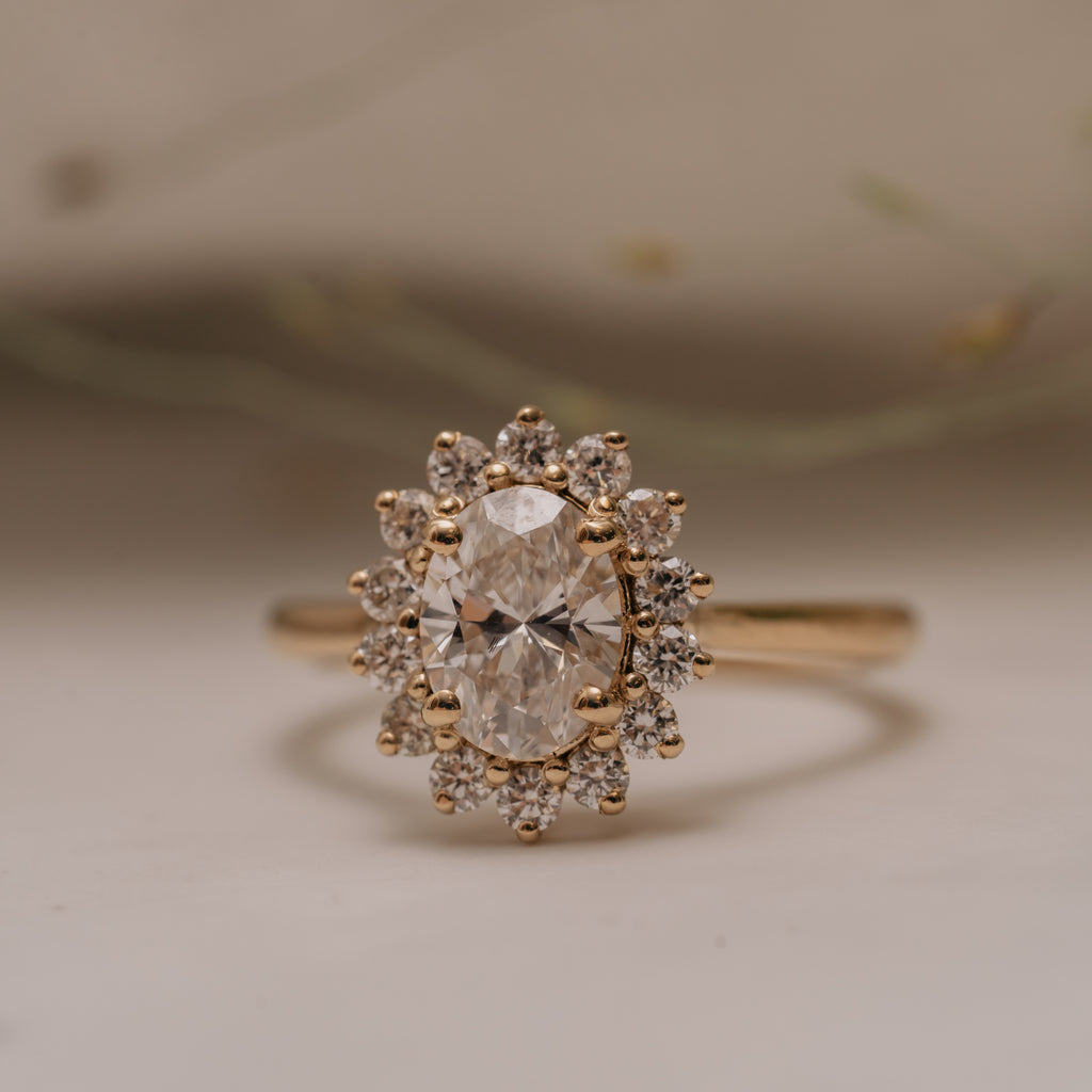 The Mina Ring | Lab Diamond Vintage Engagement Halo