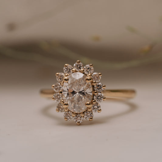The Mina Ring | Lab Diamond Vintage Engagement Halo
