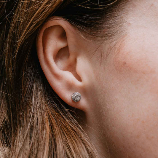 The Brier Earrings | 0.64ct VVS D-E Lab Grown Diamond 14k Gold Halo