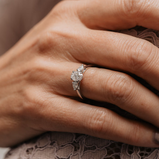 The Nancy Ring | Lab Diamond Oval & Pear Cut Engagement Trilogy