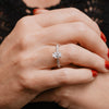 The Nouveau Ring | Moissanite & Diamond Oval Pavé Shoulder Set Engagement Solitaire