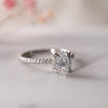 The Nuki Ring | Lab Diamond Oval Hidden Halo Shoulder Set Engagement