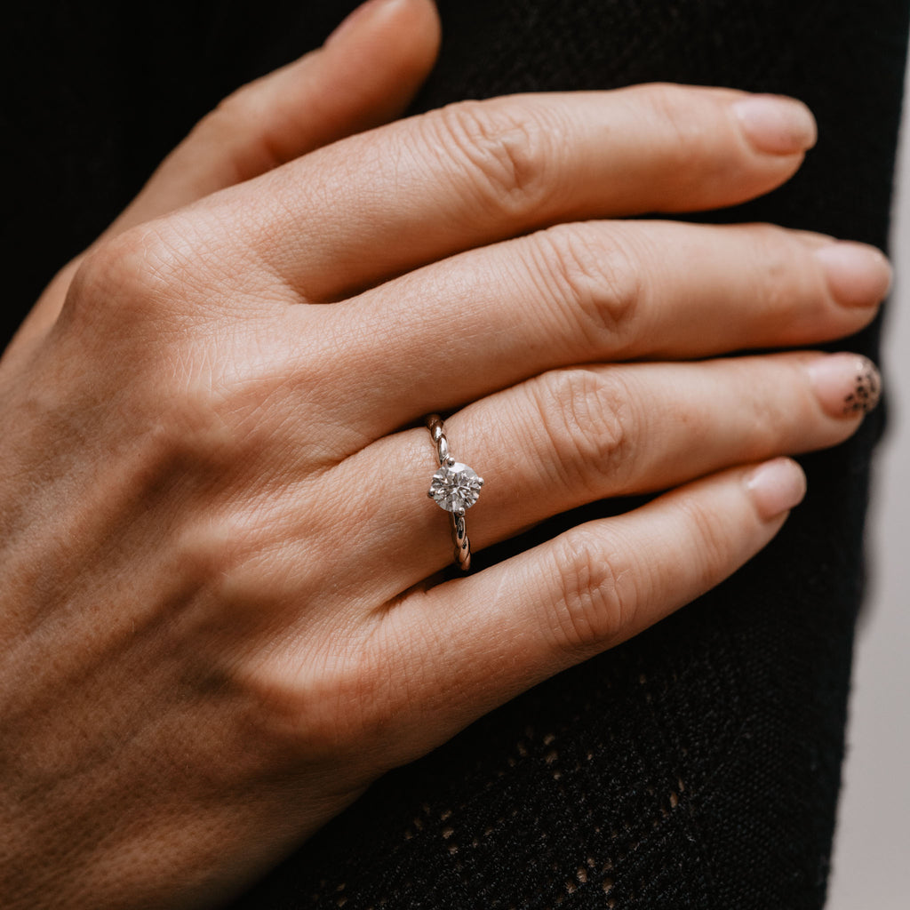 The Ophelia Ring | Round Cut Lab Diamond Rope Engagement Solitaire