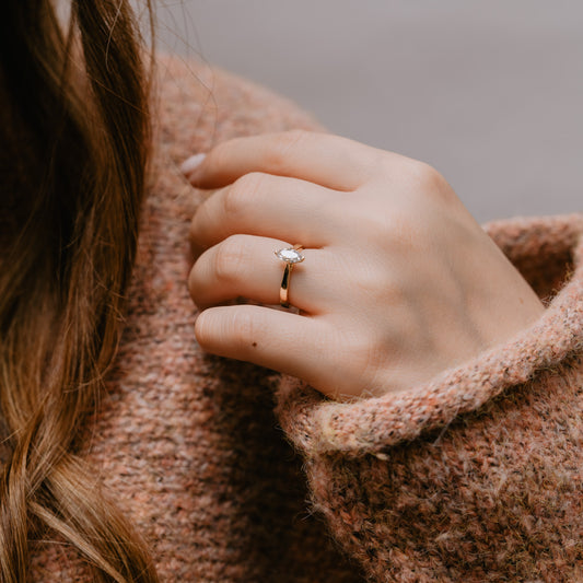The Ottilie Ring | Moissanite Marquise Engagement Solitaire