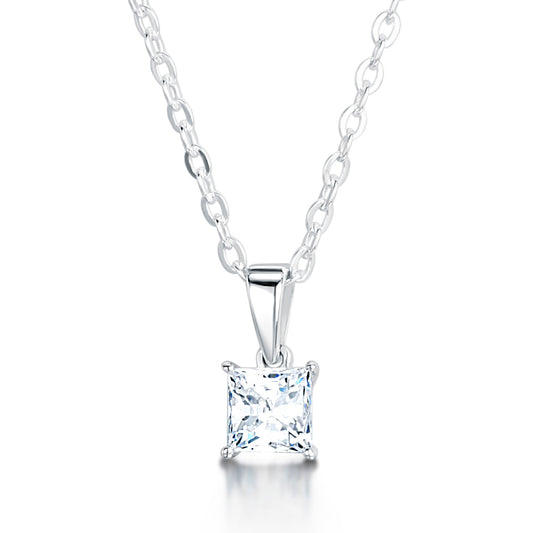 The Mei Pendant | Princess Lab Diamond Four Claw Solitaire