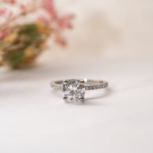 The Piper Ring | Lab Diamond Thin Band Shoulder Set Engagement