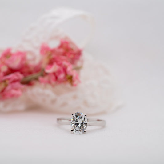 The Poppy Ring | Moissanite Oval Cut Classic Engagement Solitaire