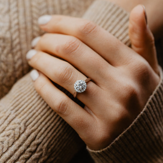The Posey Ring | Lab Diamond Floral Engagement Halo