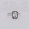 The Rose Ring | Lab Diamond Emerald Cut Engagement Halo