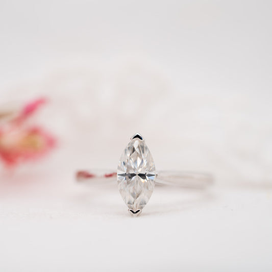 The Rosemont Ring | Petite Marquise Lab Diamond Engagement Solitaire