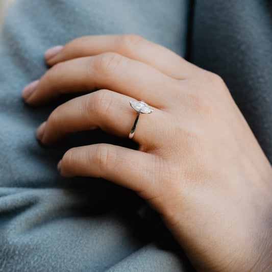 The Rosemont Ring | Petite Marquise Lab Diamond Engagement Solitaire