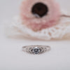 The Sabine Ring | Round Lab Diamond Accented Vintage Engagement