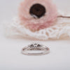 The Sabine Ring | Round Lab Diamond Accented Vintage Engagement