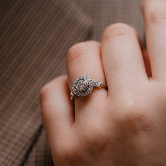 The Sennen Ring | Lab Diamond Vintage Round Engagement Halo