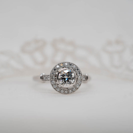 The Sennen Ring | Lab Diamond Vintage Round Engagement Halo