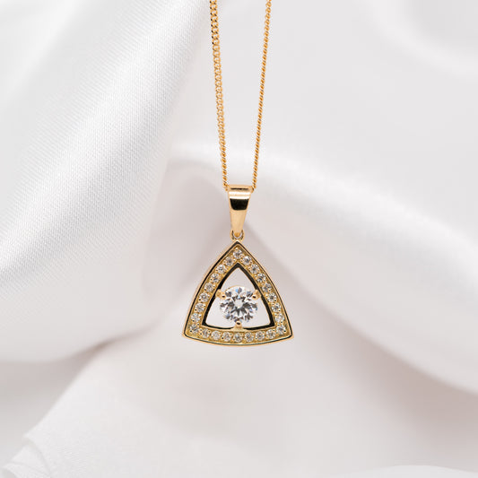 The Sienna Pendant | Lab Diamond Shield Halo