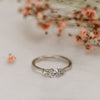 The Tanya Ring | Round Lab Diamond Baguette Accented Art Deco Engagement