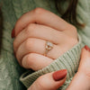 The Theresa Ring | Oval Lab Diamond Accented Nature Inspired Engagement