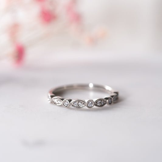 The Tilly Ring | Lab Diamond Round & Marquise Shaped Stacking