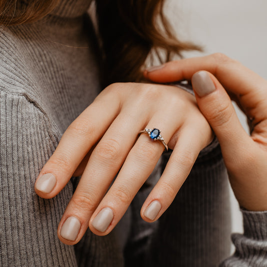 The Victoria Ring | Lab Diamond Accented Oval Engagement