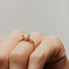 The Xevi Ring | Round Lab Diamond Accented Petite Modern Engagement