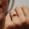 The Xevi Ring | Round Lab Diamond Accented Petite Modern Engagement