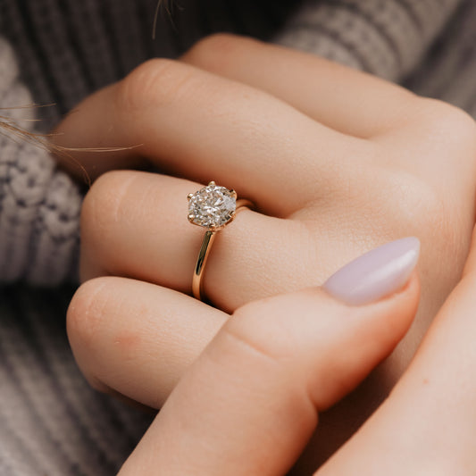 The Cyra Ring | Round Lab Diamond Tiffany Engagement Solitaire