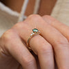 The Farah Ring | 0.98ct Seafoam Moissanite & Lab Diamond Accented Engagement 18k Yellow Gold