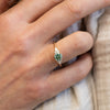 The Farah Ring | 0.98ct Seafoam Moissanite & Lab Diamond Accented Engagement Ring