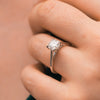 The Flor Ring | 1.23ct E VS1 Lab Diamond Round Hidden Engagement Halo