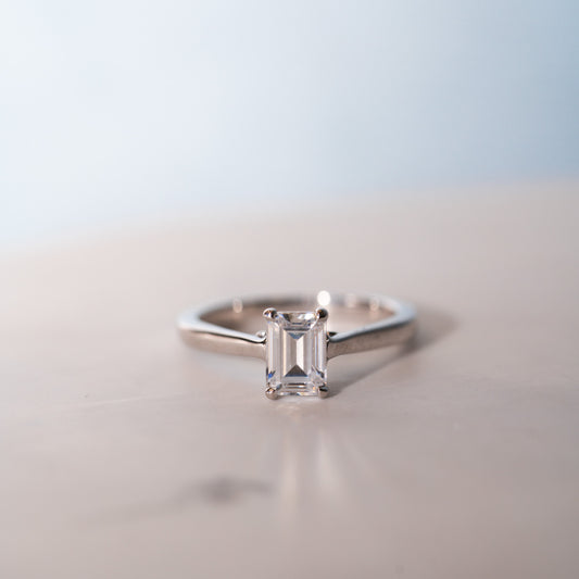 The Franchesca Ring | Lab Diamond Emerald Cut Vintage Engagement Solitaire