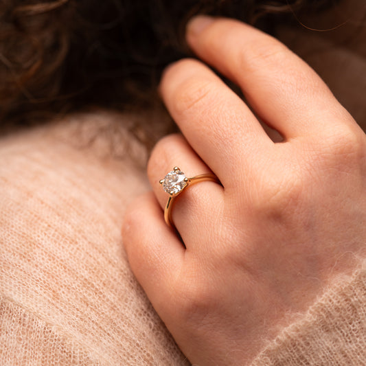 The Frankie Ring | Round Cut Lab Diamond Classic Slim Engagement Solitaire