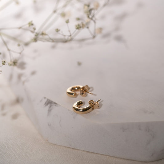 The Genni Earrings | 100% Recycled 9k Gold Huggies