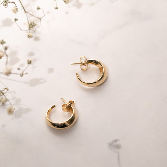 The Glanna Earrings | 100% Recycled 9k Gold Huggies