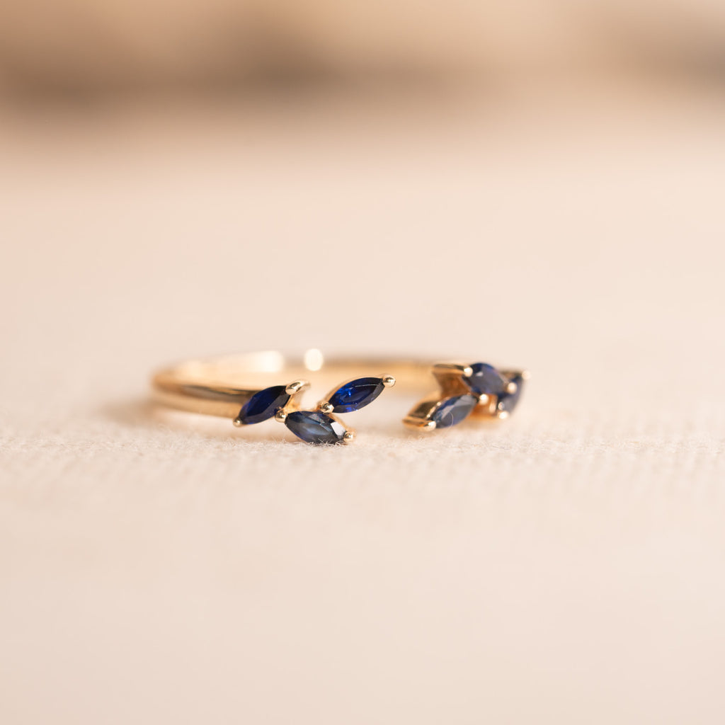 The Heather Ring | Dainty Botanical Lab Sapphire Stacking