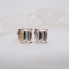 The Hebe Earrings | 3.0ct D-E VVS1 Emerald Cut 18k Fairtrade Rose Gold Solitaire